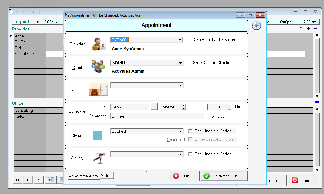 4.1.  Book, reschedule and cancel appointments.